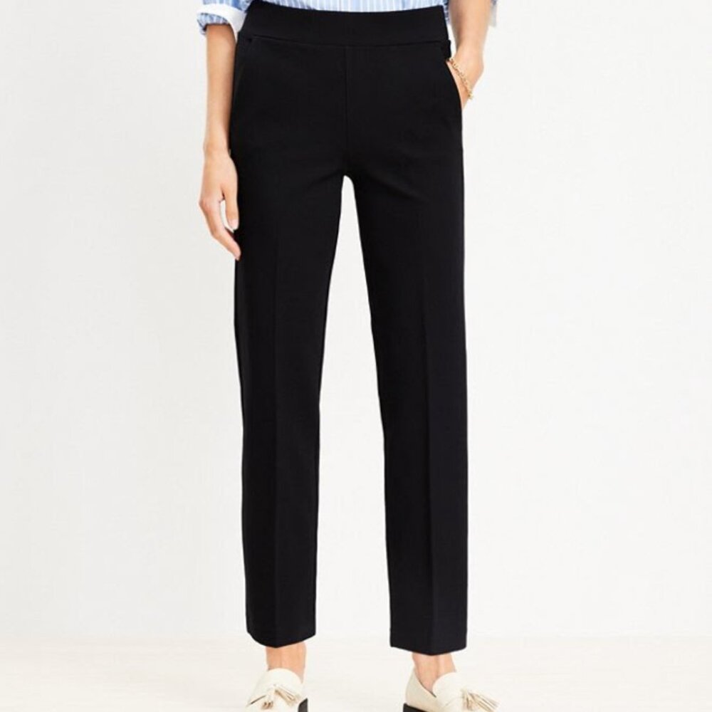 NWT LOFT Pull On Straight Pants in Ponte